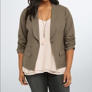 Torrid linen blazer: morel